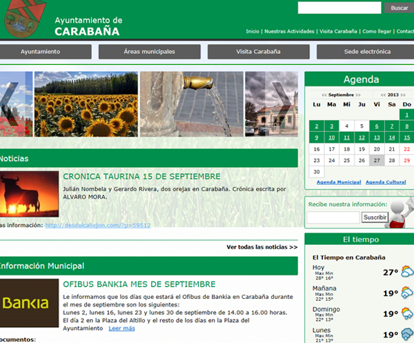 Web municipal del Ayuntamiento de Carabaña