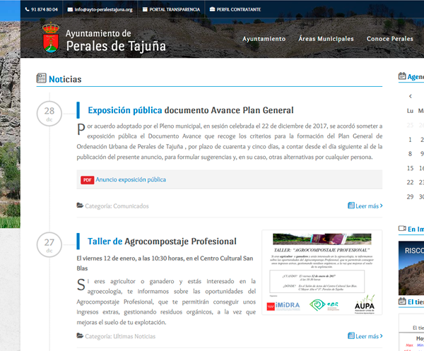 Web corporativa del Ayuntamiento de Perales de Tajuña