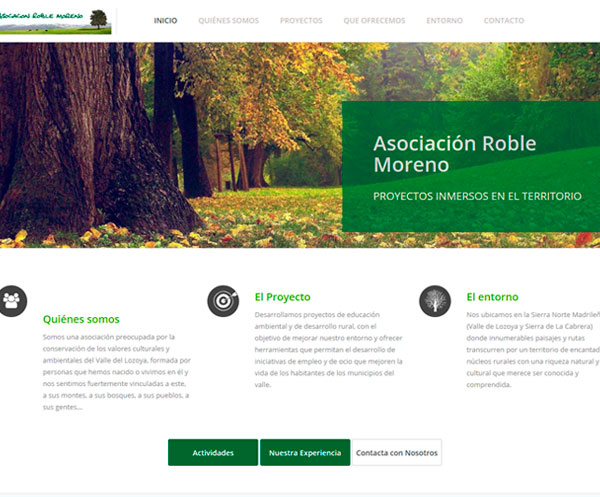 Web corporativa de la Asociación Roble Moreno