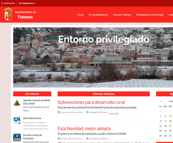 Web corporativa del Ayuntamiento de Tielmes