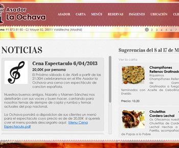 Web restaurante Asador La Ochava